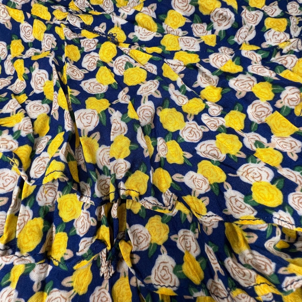 Misope Yellow Rose Ruffle Halter Mini Dress - Picture 3 of 4